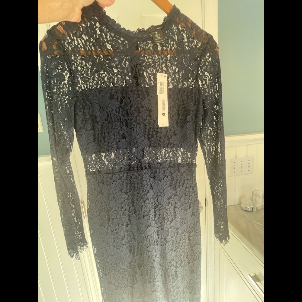 Navy Blue Lace Dress